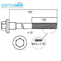 Head Bolt Set FOR VOLVO B5252 B5254 DOHC 5 CYL HBS146