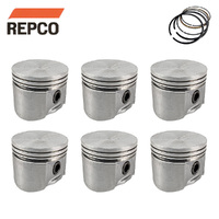 Piston & Ring Set 080" FOR Holden HR HK HT HG 1966-1971 186 6 Cylinder Red Motor