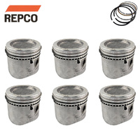 Dish Top Piston & Ring Set +040" FOR Chevrolet 4.8L 6 Cylinder 292 1963-1989