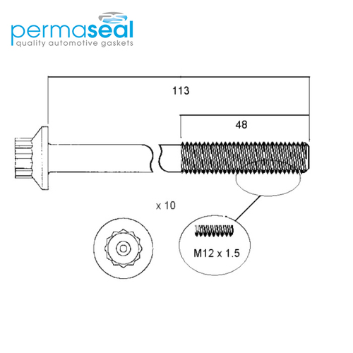 Ford Courier Econovan Mazda 626 B2200 E2200 Head Bolt Set RF 2.0 R2 2.2 Diesel