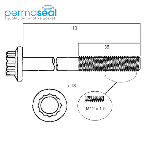 Head Bolt Set FOR Nissan Atlas Cabstar Navara Urvan Terrano TD23 TD25 TD27 QD32