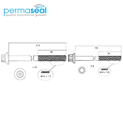 Ford Courier PD PE PG PH Mazda B2500 E2500 T2500 Head Bolt Set WL 2.5L Diesel