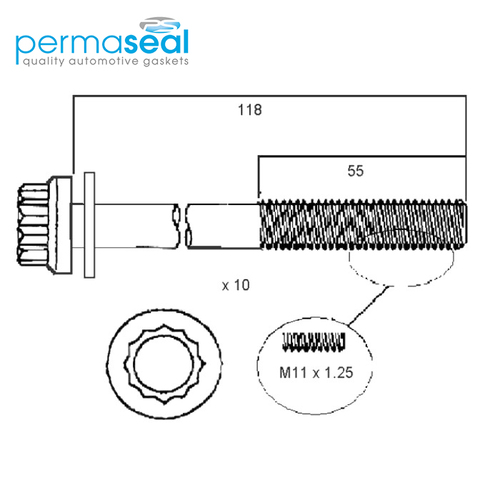 Head Bolt Set FOR MITSUBISHI 4D68 4D68T HBS035