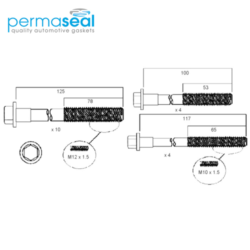 Head Bolt Set FOR LANDROVER 200TDI HBS098