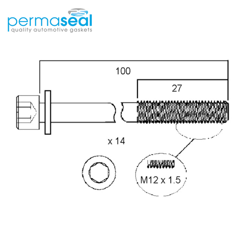 Head Bolt Set FOR NISSAN TB48DE HBS110