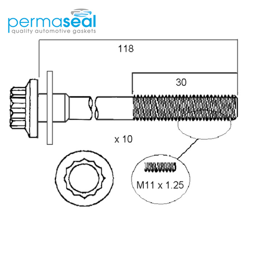 Head Bolt Set FOR Mitsubishi Lancer Evolution Express Hyundai G4 4G63 4G64 4G69