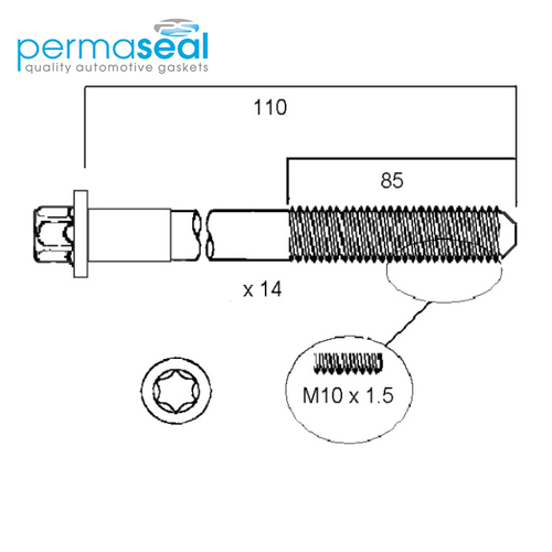 Head Bolt Set FOR BMW M50 52 54 HBS125