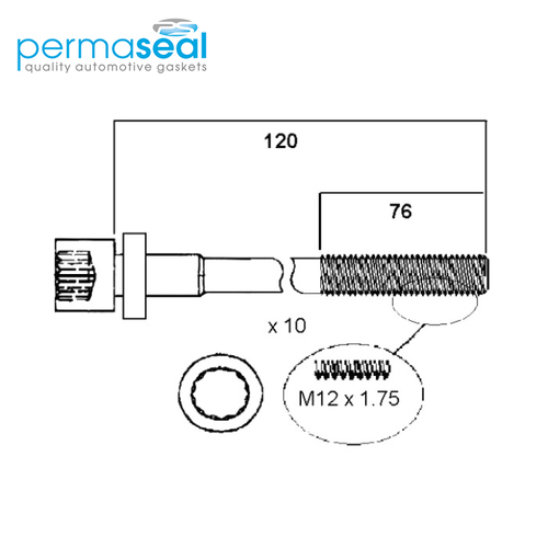 Head Bolt Set FOR MERCEDES M102 SERIES SOHC 8V HBS131