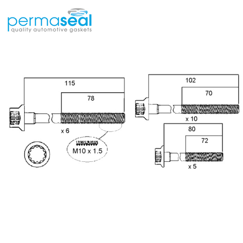 Head Bolt Set FOR SSANGYONG OM662 662LA HBS138