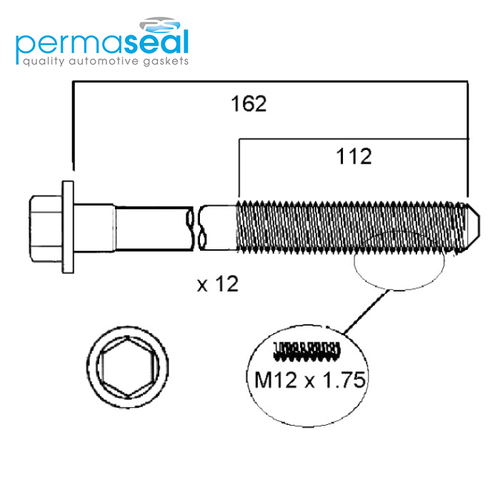 Head Bolt Set FOR VOLVO B5252 B5254 DOHC 5 CYL HBS147