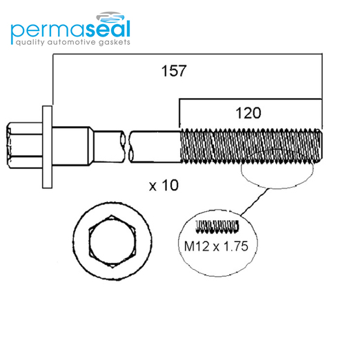 Head Bolt Set FOR VOLVO B4204 B4184 B4194T HBS148