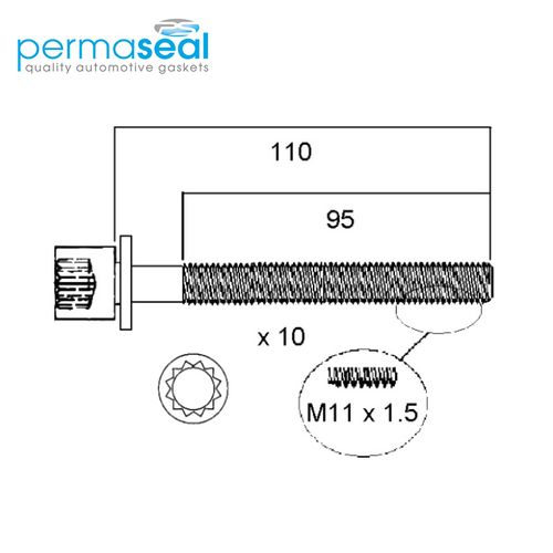Head Bolt Set FOR VOLKSWAGEN SEAT AEE SOHC 8V HBS175