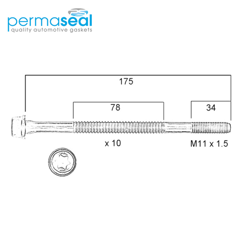 Head Bolt Set FOR Citroen Peugeot XU7JP SOHC 8V HBS193