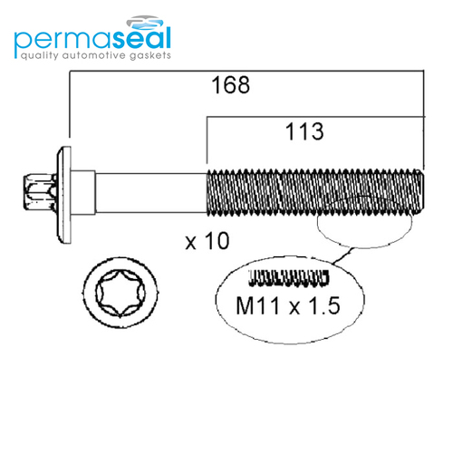 Head Bolt Set FOR Citroen Peugeot XU7JP SOHC 8V HBS194