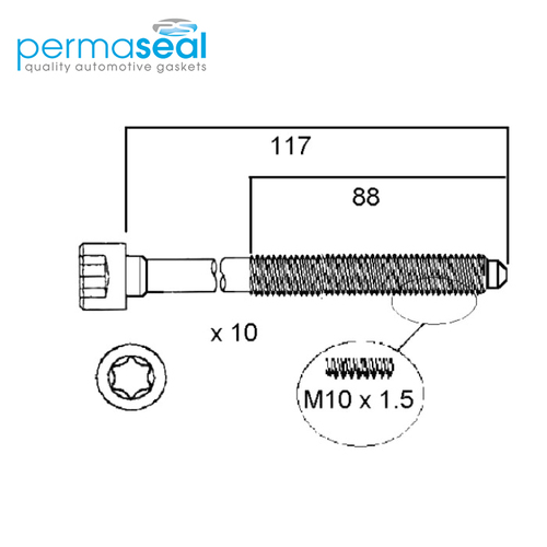Head Bolt Set FOR AUDI BGB BPJ BWA VOLKS AXX BWA HBS206
