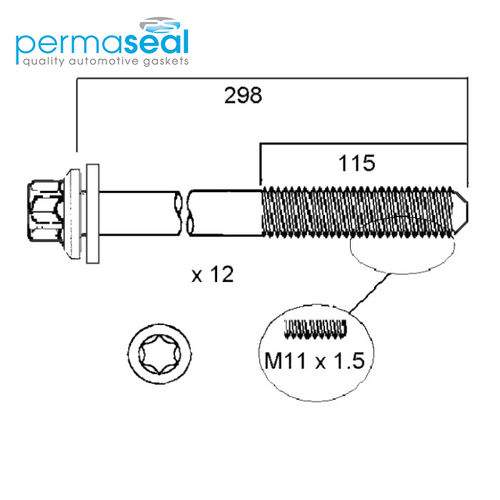 Head Bolt Set FOR ROVER LANDROVER 10P SOHC 10V HBS210