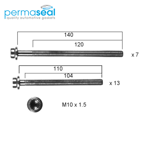 Head Bolt Set FOR AUDI VOLKSWAGEN BKK BML BUB HBS246