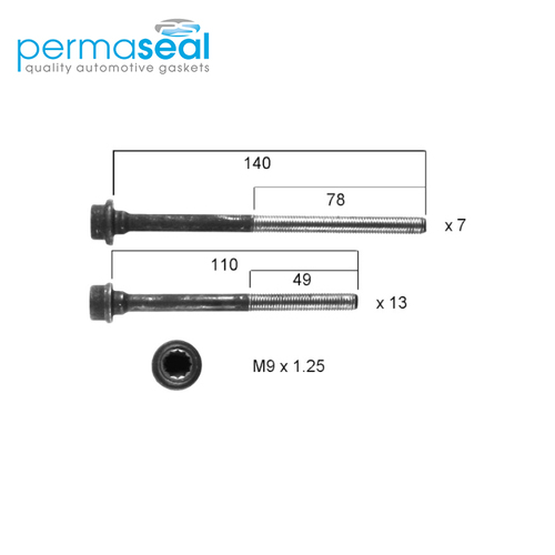 Head Bolt Set FOR VOLKSWAGEN AUDI BHK CDVA BWS HBS247