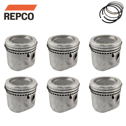 Dish Top Piston & Ring Set +040" FOR Chevrolet 4.8L 6 Cylinder 292 1963-1989