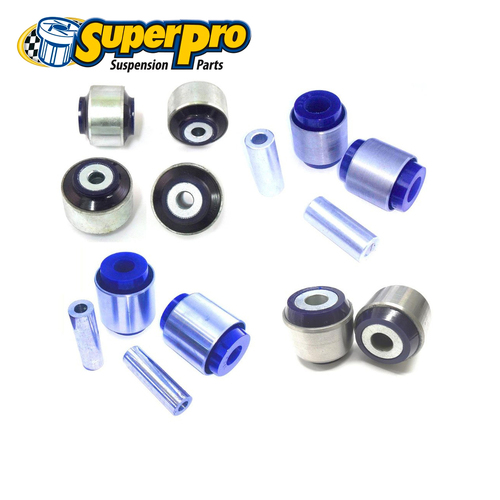 SuperPro Control Arm Upper, Lower, Strut Bar + Lower Shock Bush Repair Kit - Front FOR Audi A4 B6, B7 KIT208K