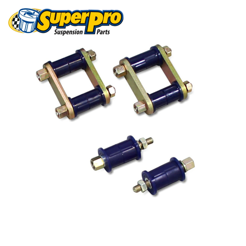 SuperPro Greasable Shackle + Bushing Kit w/Fixed Pins - Rear FOR Navara NP300 KIT211SK