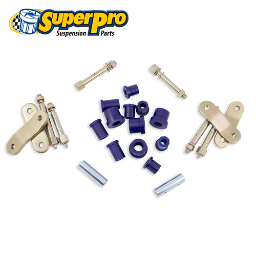 SuperPro Greasable Shackle + Bushing Kit w/Fixed Pins - Rear FOR Triton MQ, MR KIT218SK