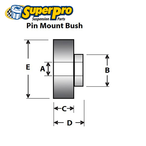 SuperPro Shock Absorber Bushing - Universal A 13.8, B 22.5, C 19, D 23, E 38 SPF2194K