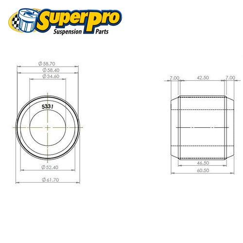 SuperPro Front Lower Control Arm Rear Bush Kit FOR Subaru Outback B15 SPF5331K